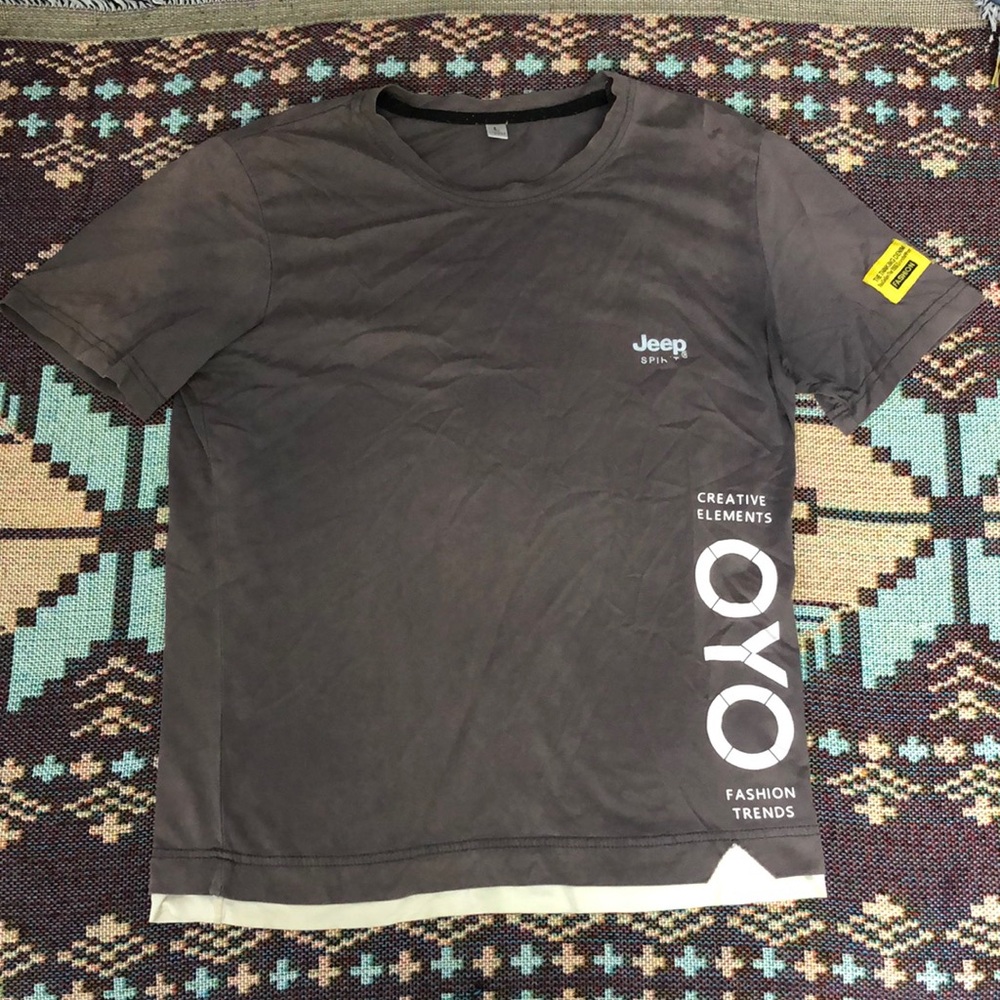 Jeep Gray Short Sleeve Tee Casual Comfort